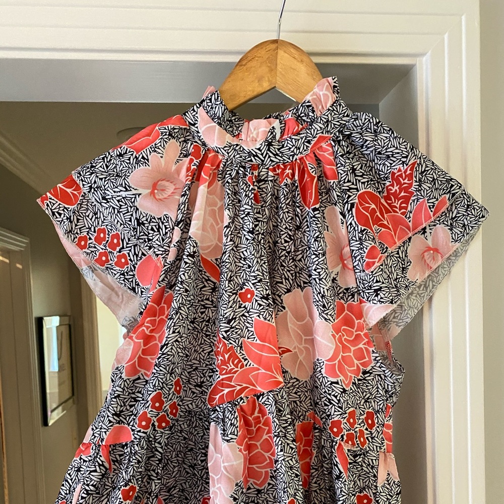 High neck floral dress